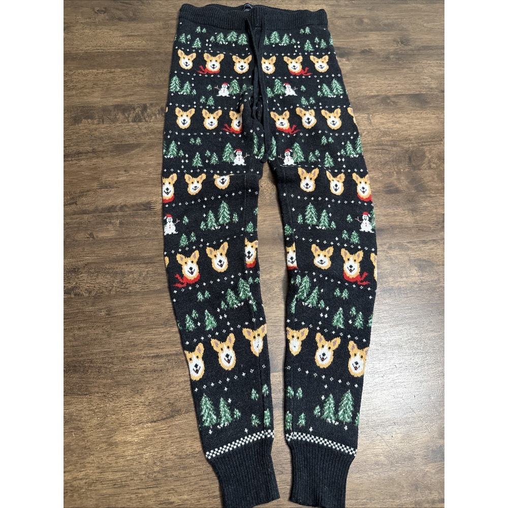 American Eagle Ahh-Mazingly Soft Leggings Festive Corgi Dog Fair Isle XS